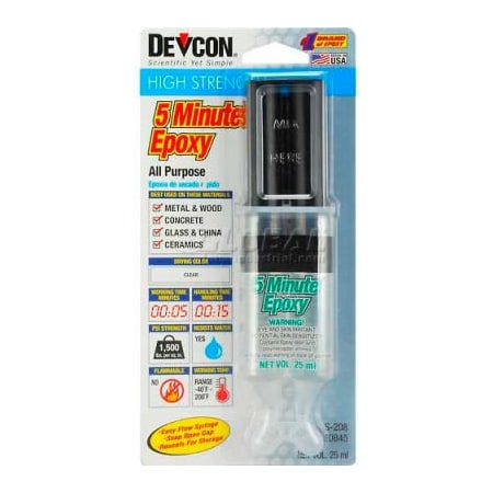 Itw Devcon 5 Minute Fast Drying Epoxy (S-208), 20845, 25ml Syringe 20845